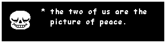 the two of us are the picture of peace.